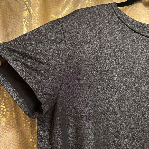 Maurices Edgely Black Silver Shimmer Crew Neck Tee Shirt Large - Picture 3 of 7